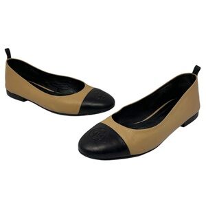 Massimo Dutti 2-tone leather ballet flats EU37